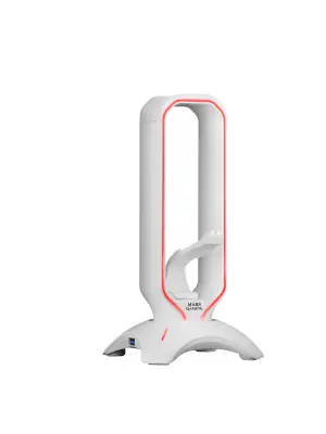 MARS GAMING MHHPRO WHITE: Soporte Auriculares y Hub USB RGB