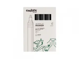 Carioca Pack de 6 Marcadores Acrílicos Punta 2mm Color Negro
