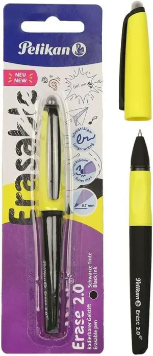 Pelikan Roller Erase 2.0 Bolígrafo Negro con Empuñadura Ergonómica Antifatiga
