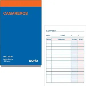 Dohe Talonario de Comandas Natural - 100 Hojas para Oficina