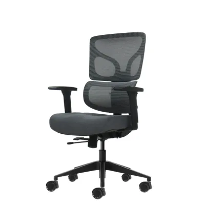 Oqonos Cherg 013 Silla de Oficina Ergonomica con Respaldo de Malla y Reposabrazos 4D - Gris