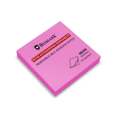Bismark Bloc De 100 Notas Adhesivas 76X76Mm - Color Magenta Neon