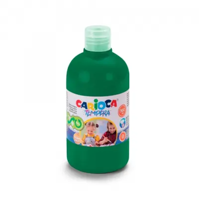 Carioca Botella de Témpera 500ml Verde Esmeralda Superlavable y Alta Opacidad