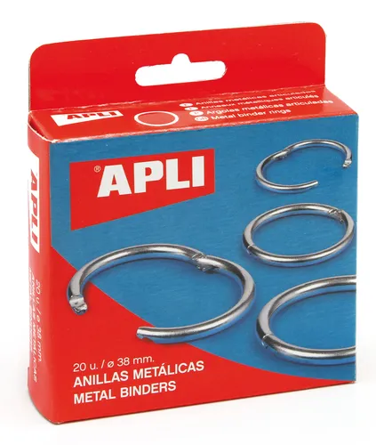 Apli Anillas Metálicas Articuladas Ø38mm Niqueladas Caja 20 Unidades