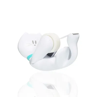 Scotch Dispensador de Cinta Adhesiva en Forma de Gato, 19mm x 8.89m, Color Blanco