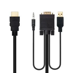 Nanocable Conversor HDMI a VGA y Jack UBS, 1.8 m