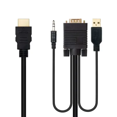 Nanocable Conversor HDMI a VGA y Jack UBS, 1.8 m