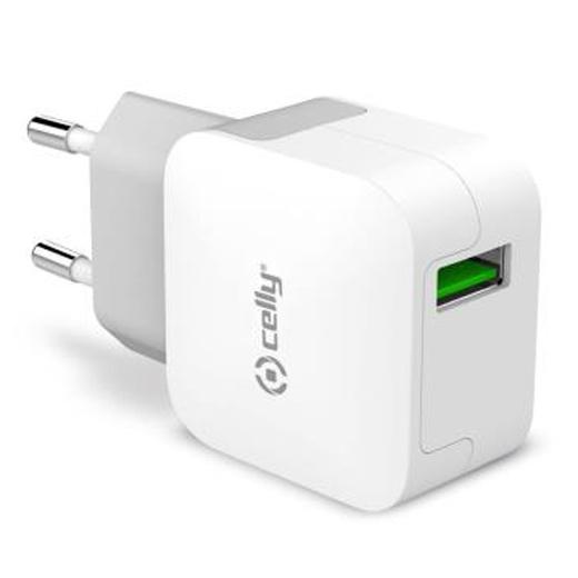 Celly Cargador Pared 1 Usb 2.4A Blanco