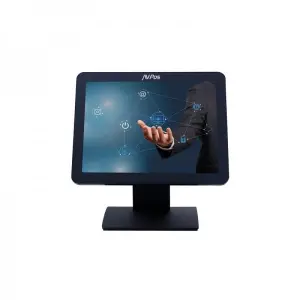 AVPos Monitor Táctil de 15 Pulgadas True Flat Capacitivo 10 Puntos 1024x768 400CD/M2 VGA Color Negro
