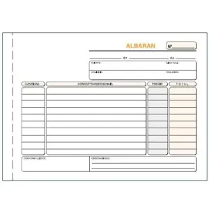 Loan Talonario Albaranes Cuarto Apaisado Duplicado Autocopia