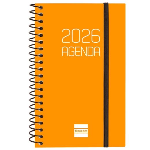Finocam Agenda Espiral Opaque E3-79X127Mm Svh Tapa Pp Naranja 2026