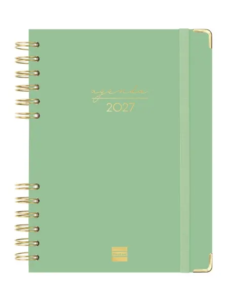 Finocam Agenda Espiral Trendy Alma Anual 2027 1 Día por Página E10 155x212mm Verde