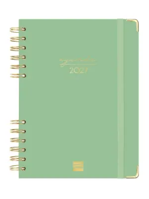 Finocam Agenda Espiral Trendy Alma Anual 2027 1 Día por Página E10 155x212mm Verde