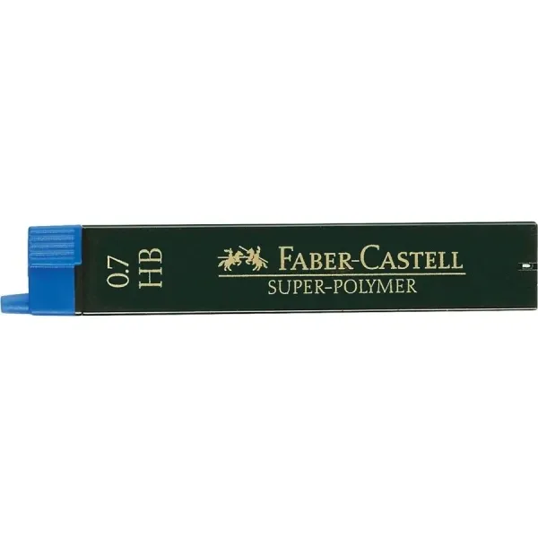 Faber Castell Estuche de Minas Super-Polymer 0,7mm HB - 12 Unidades Grafito