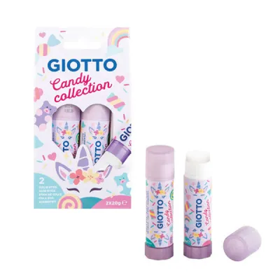 Giotto Candy Collection Pack de 2 Barras de Pegamento Mediano 20gr Secado Rápido