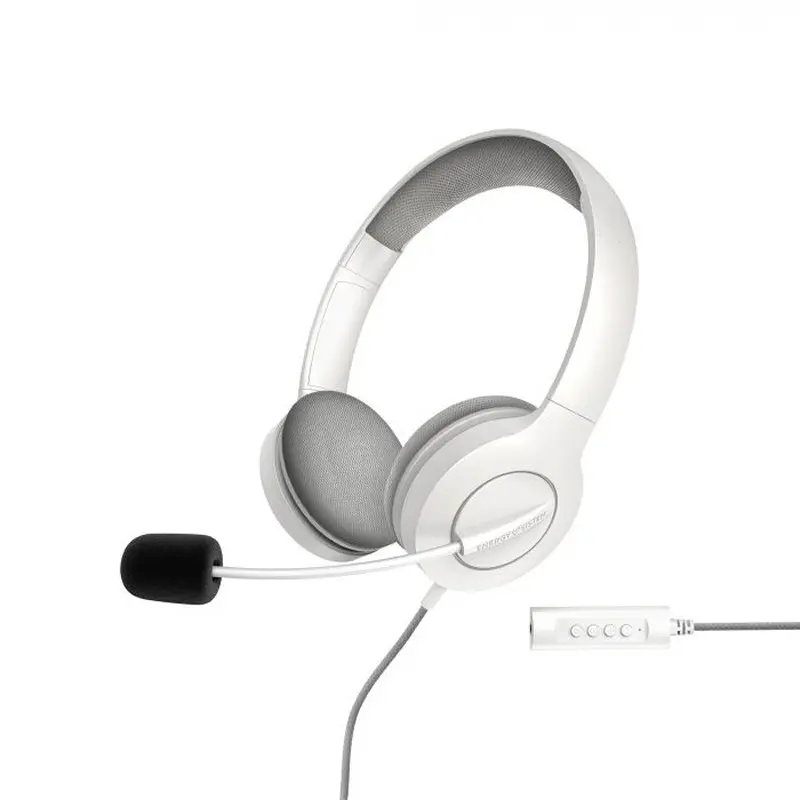 Energy Sistem Office 3 White - Headset Diadema Ajustable con Micrófono
