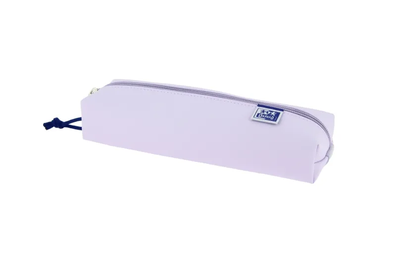 Oxford Live & Go Estuche Rectangular Mediano - Material Acolchado - Goma Elastica Para Unirlo Al Cuaderno - Color Malva
