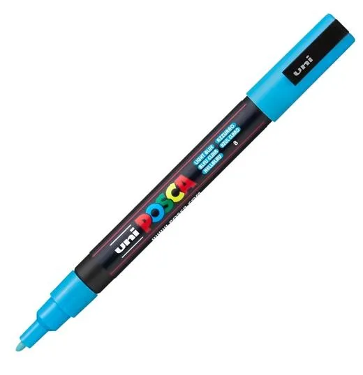 Posca Marcador  Pc-3M Punta Cónica 0,9 - 1,3 Mm Azul Claro
