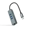 Nanocable Conversor USB-C a Ethernet + 3 Puertos USB 3.0