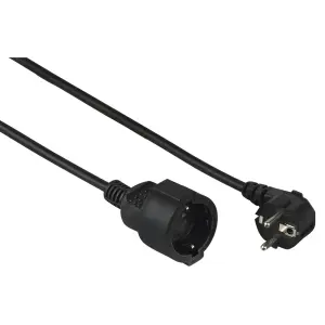 Hama Cable De Alimentación Alargador Acodado 3m 3680W Schuko CEE7 Negro