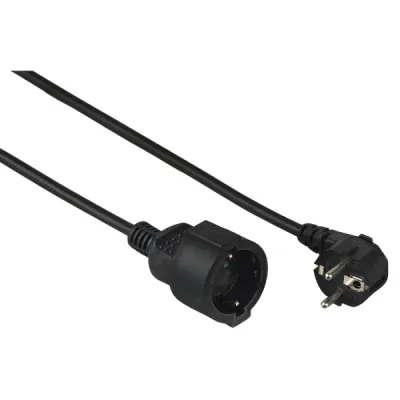 Hama Cable De Alimentación Alargador Acodado 3m 3680W Schuko CEE7 Negro