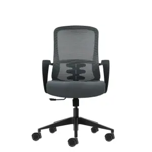 Oqonos Cherg 007 Silla de Oficina Ergonomica con Respaldo de Malla y Soporte Lumbar - Gris