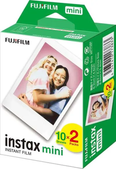 Fujifilm Instax Mini Pack de 20 Películas Instantáneas 46x62mm para Cámaras Mini