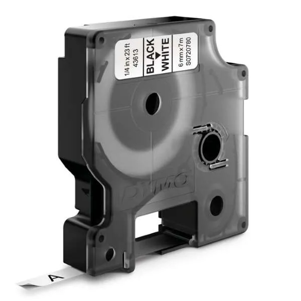 Dymo D1 Cinta De Etiquetas Original Para Rotuladora - Texto Negro Sobre Fondo Blanco - Ancho 6Mm X 7 Metros - S0720780
