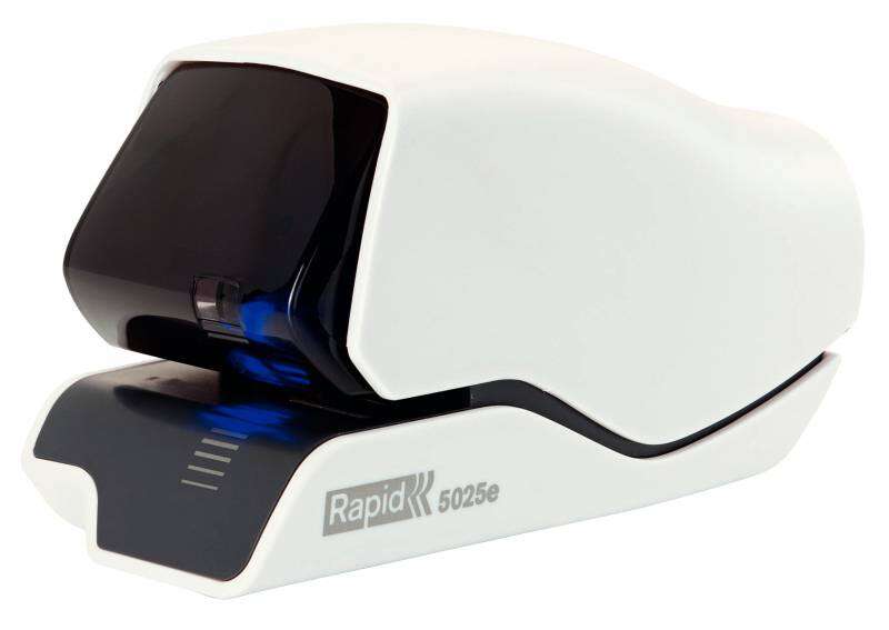Rapid Grapadora Electrica Supreme 5025E - 25 Hojas - Carga De Cartucho - Diseño Excepcional - Blanco Grapa - Tecnologia De Grapado Plano - Cartucho Incluido - Enchufe Europeo Estandar