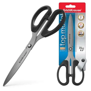 ErichKrause Tijeras 21cm con Cuchillas de Acero Inoxidable en Color Negro