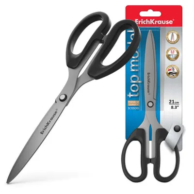 ErichKrause Tijeras 21cm con Cuchillas de Acero Inoxidable en Color Negro