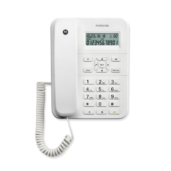 Motorola Ct202 Telefono Fijo - Manos Libres - Identificador De Llamadas - Color Blanco