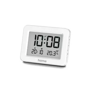 Hama Radio Reloj Despertador Digital con Termómetro y Alarma Repetitiva - Blanco