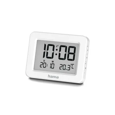 Hama Radio Reloj Despertador Digital con Termómetro y Alarma Repetitiva - Blanco