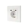 Nanocable Roseta Enchufe Empotrable Schuko con 2xUSB-C PD 3.4A Color Blanco