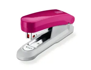 Novus Evolution E15 Fresh Grapadora de Sobremesa - Hasta 15 Hojas - Grapado Cerrado y Clavado - Incluye 200 Grapas Nº10 - Color Rosa/Gris