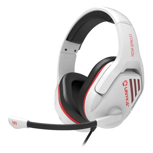 Unykach Gaming Nova Gpro White 2.1 Auriculares con Micrófono Ajustable y Cable de 1.20m