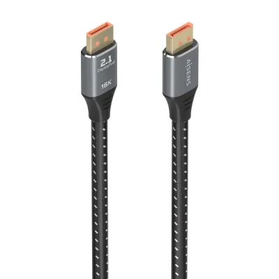 Aisens Cable DisplayPort V2.1 16K@60Hz 80Gbps DP/M-DP/M 2.0m Negro