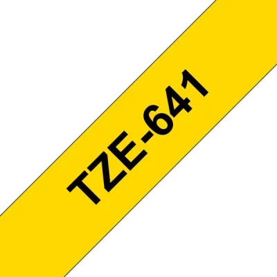 Brother TZe641 Cinta Laminada de Etiquetas 18mm Negro sobre Amarillo 8m