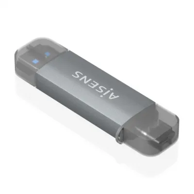 Aisens Lector De Tarjetas Usb-C Y Usb-A - Compatible Con Sd, Micro Sd, Mmc, Rs-Mmc - Soporta Usb 3.1 Gen1 - Compatible Con Windows Y Mac Os - Color Gris
