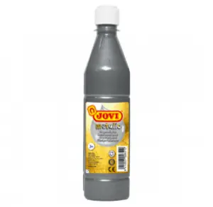 Jovi Tempera Paint Tempera Liquida 500ml - Base Agua - Lista para Usar - Alto Poder Cubriente - Secado Rapido - Excelente Fluidez - Adherencia en Multiples Superficies - Color Plata