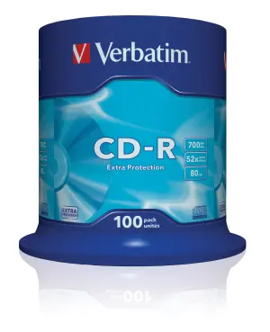 Verbatim CD-R 700MB 52X 100 Pack Spindle con Superficie Extra Protection