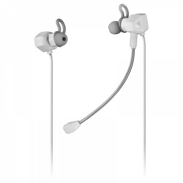 Mars Gaming Mihx Auriculares In-Ear - Tecnologia Dual Driver Haptic Sense - Sujecion Doble Silicona - Microfonos Anti-Ruido - Compatibilidad Universal - Color Blanco