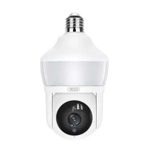 XO Cámara de Seguridad Wifi 3MP - Detección de Movimiento 0-12m - Visión Nocturna - Intercomunicador Bidireccional - Rotación 355º - Soporta MicroSD 128GB - Color Blanco