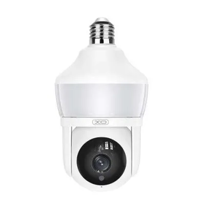 XO Cámara de Seguridad Wifi 3MP - Detección de Movimiento 0-12m - Visión Nocturna - Intercomunicador Bidireccional - Rotación 355º - Soporta MicroSD 128GB - Color Blanco