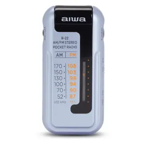 AIWA Radio Analógica Mini R-22SL AM/FM Hyperbass Color Silver