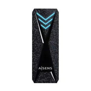 Aisens Caja Externa M.2 NVMe RGB Gaming a USB 3.2 Gen2, Negra