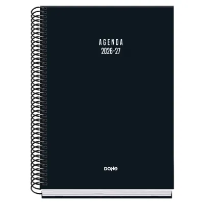 Dohe Agenda Escolar 26/27 A5 Semana Vista Papel Offset 70g Negro Espiral 15x21cm