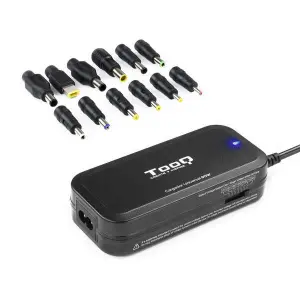 TOOQ Cargador Universal Portátil 90W con 12 Conectores y Salida USB Negro