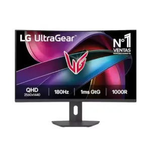 LG UltraGear 31.5" Curvo 1000R VA QHD Monitor FreeSync 180Hz 1ms HDMI DisplayPort